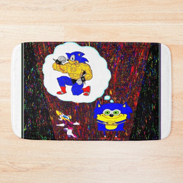 Item preview, sonic sponge bob strong man holo foil designed and sold by retro_hobbie_shop.