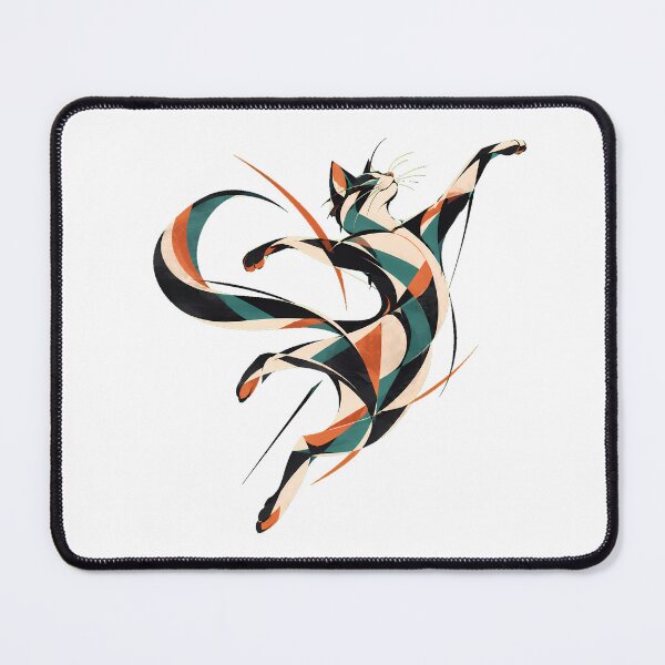 Item preview, Geometric Feline Leaping Abstract Shapes Art Lover designed and sold by nortowelcomics.