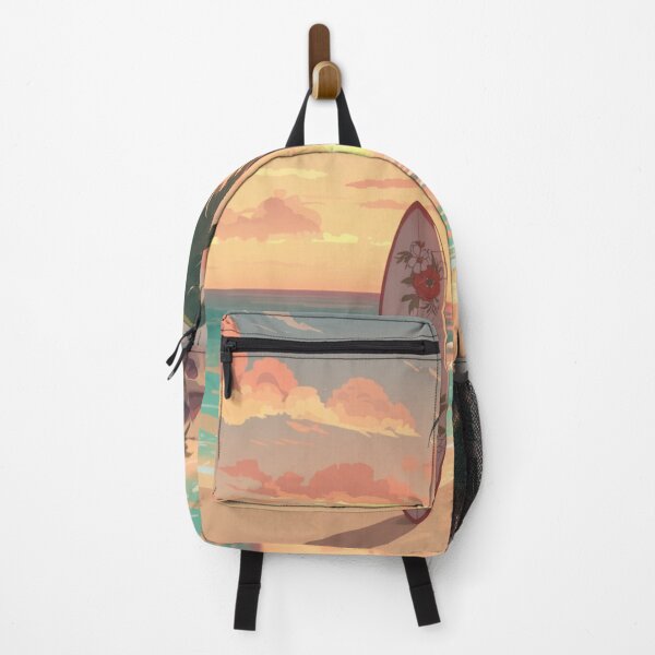 Item preview, Aesthetic Beach Sunset Surfboard and Palms designed and sold by MargaretPolanco.