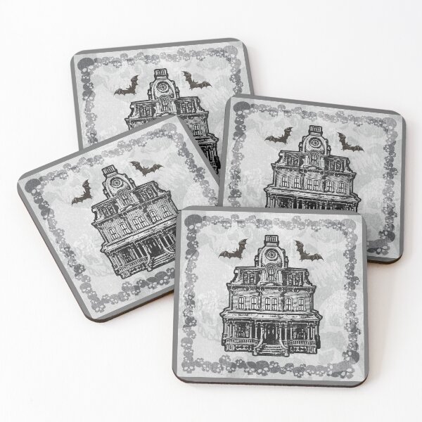 Item preview, Haunted Victorian Mansion Bats Gothic House Woodcut designed and sold by Ghoul Enterprises.