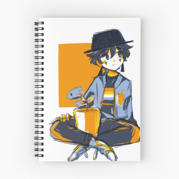 Item preview, Chill Anime Boy with Potted Plant Orange designed and sold by EnidHolmes.
