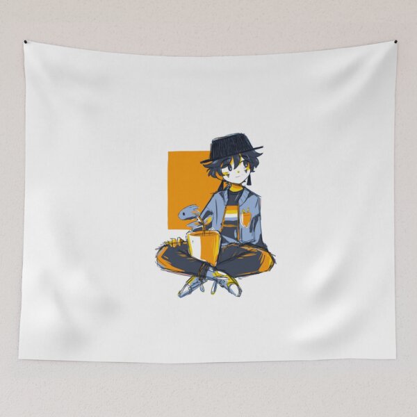 Item preview, Chill Anime Boy with Potted Plant Orange designed and sold by EnidHolmes.
