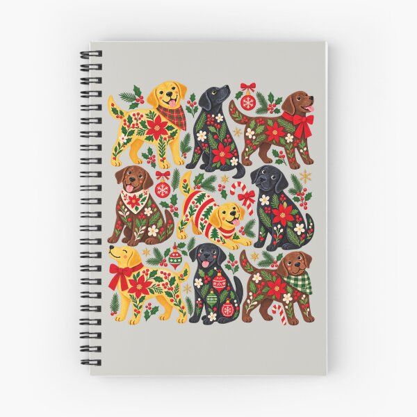 Item preview, Labrador Christmas Poinsettia Folk Art Dog Collage designed and sold by AmiGraph.