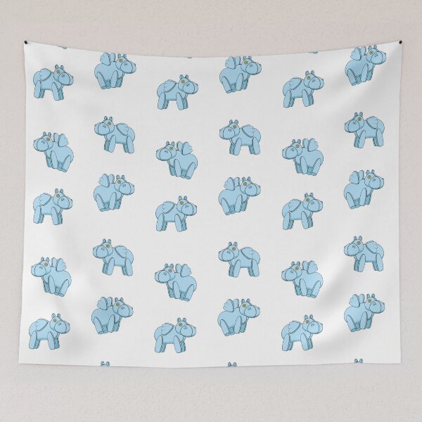 Item preview, Illustration with blue toy hippo designed and sold by RizikCat.