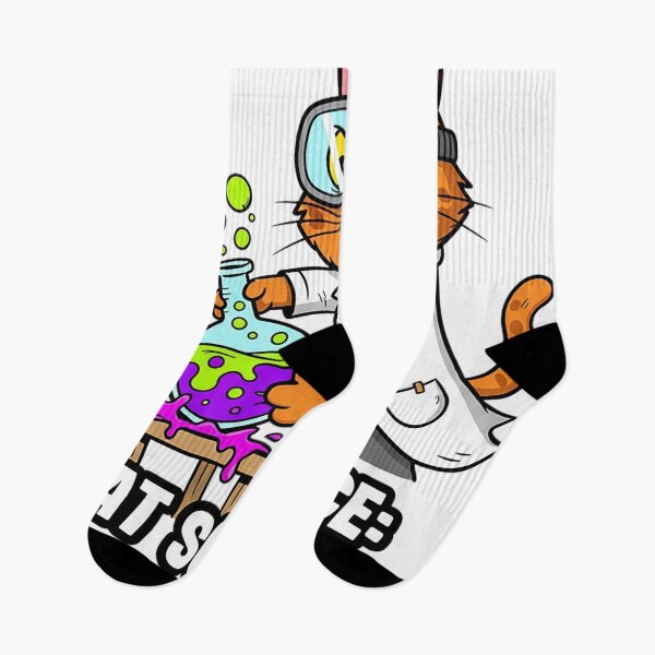 Item preview, Cat Science Push It Off The Table Funny Mad Scientist Cat Sticker designed and sold by cannsuh.