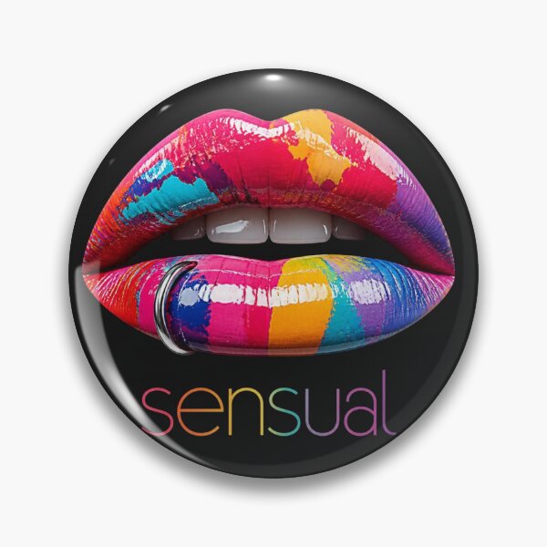 Item preview, Sensual Colorful Pop Art Lips with Piercing designed and sold by MargaretPolanco.