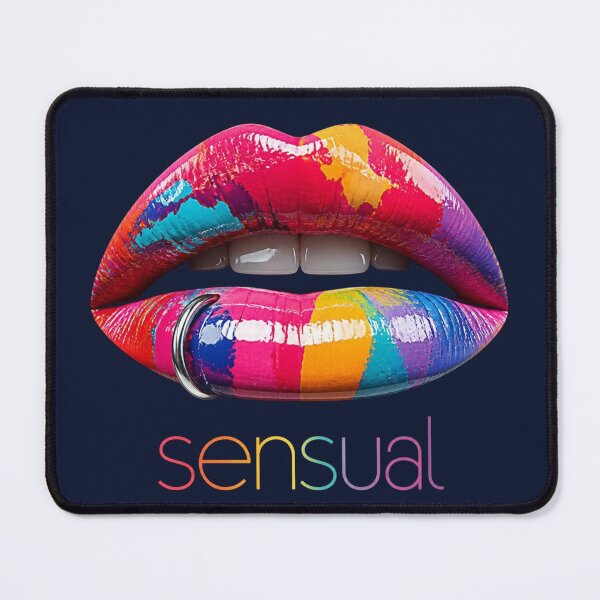 Item preview, Sensual Colorful Pop Art Lips with Piercing designed and sold by MargaretPolanco.