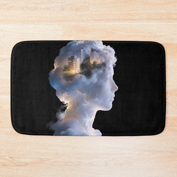 Item preview, City in My Mind - Surreal Cloud Woman Silhouette Art designed and sold by OksArtStudio.
