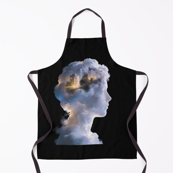 Item preview, City in My Mind - Surreal Cloud Woman Silhouette Art designed and sold by OksArtStudio.