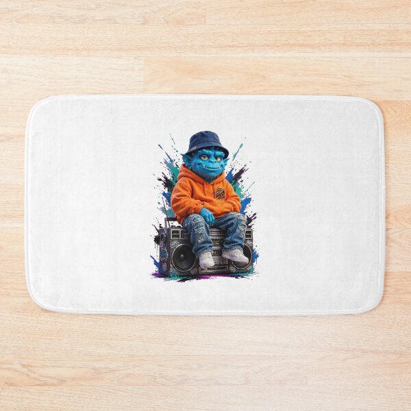 Item preview, Blue Hip Hop Monster with Boombox Street Style designed and sold by  One City Two Children Studio.