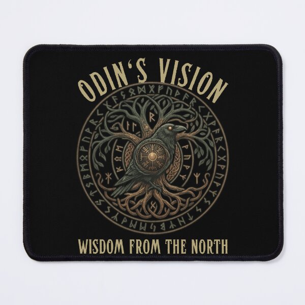 Item preview, Norse Mythology Odin's Vision Raven Yggdrasil Rune Graphic Illustration designed and sold by lovepower.