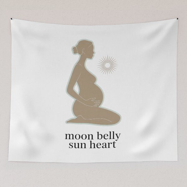 Item preview, Moon Belly Sun Heart Brown Mint Sunburst Piece designed and sold by 108stillness.