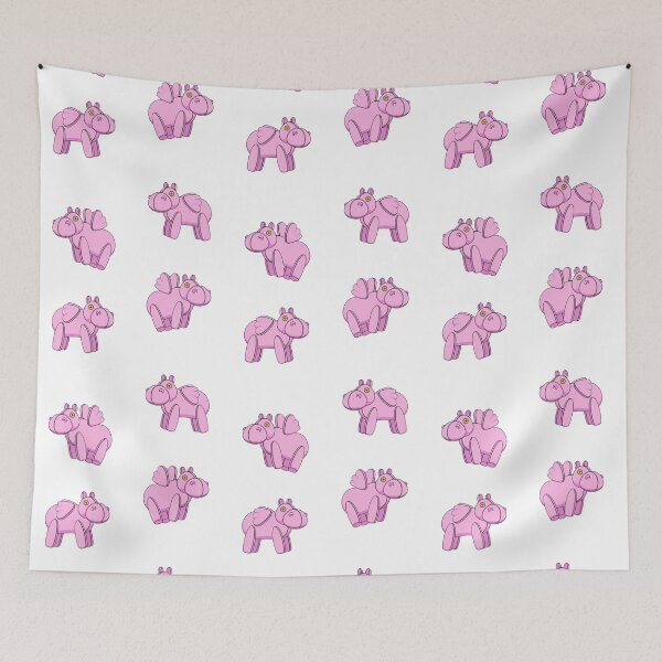 Item preview, Illustration with pink toy hippo designed and sold by RizikCat.