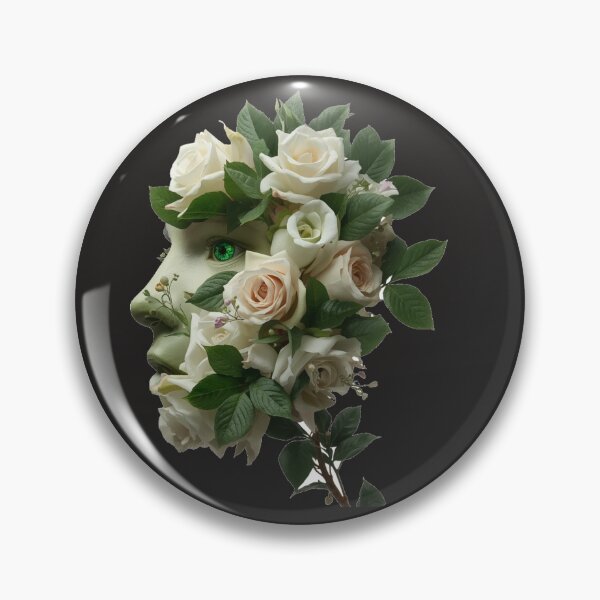 Item preview, Surreal Botanical Half Face with Emerald Eye Art designed and sold by MargaretPolanco.