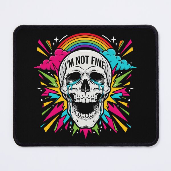 Item preview, Crying Skull Rainbow Burst Im Not Fine Aesthetic designed and sold by Enea Kelo.