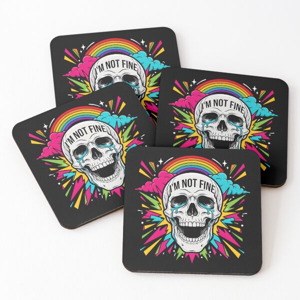 Item preview, Crying Skull Rainbow Burst Im Not Fine Aesthetic designed and sold by Enea Kelo.