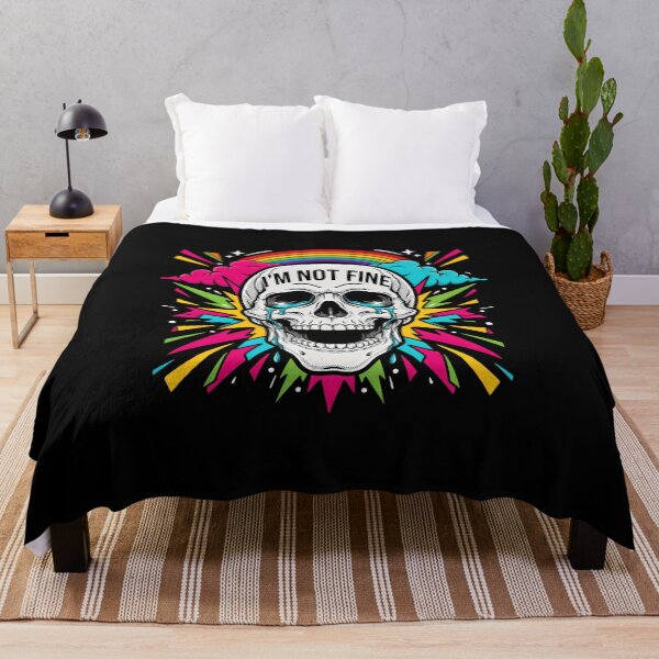 Item preview, Crying Skull Rainbow Burst Im Not Fine Aesthetic designed and sold by Enea Kelo.