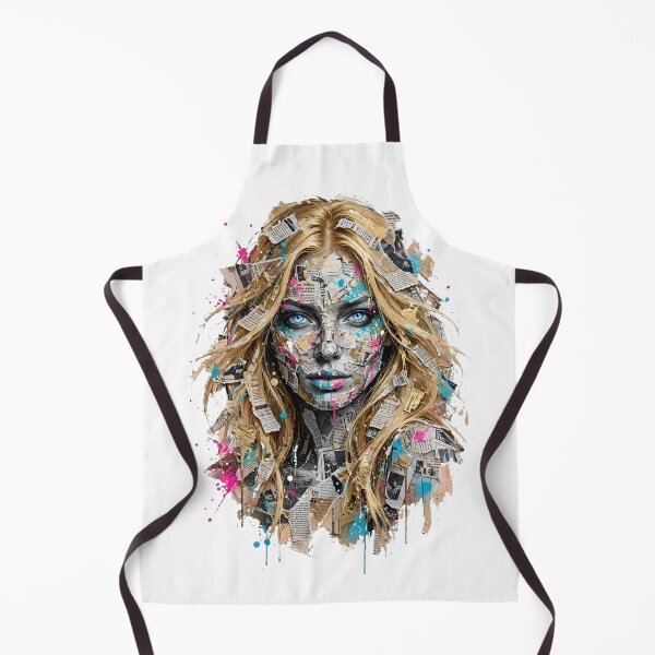 Item preview, Collage Portrait of Blonde Woman Grunge Newspaper Torn Paper Aesthetic Modern Art designed and sold by  One City Two Children Studio.