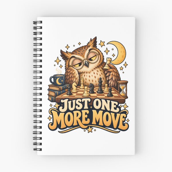 Item preview, Just One More Move - Sleepy Owl Chess Design designed and sold by Good Mood Foundry.