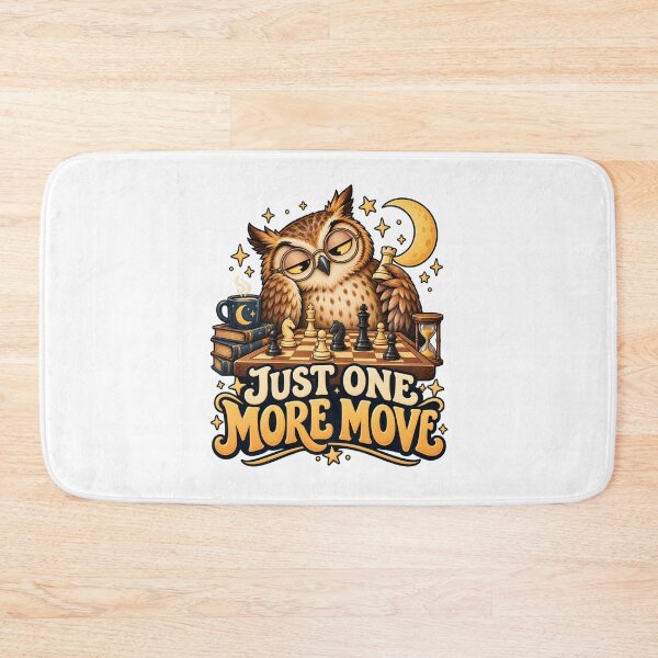 Item preview, Just One More Move - Sleepy Owl Chess Design designed and sold by Good Mood Foundry.