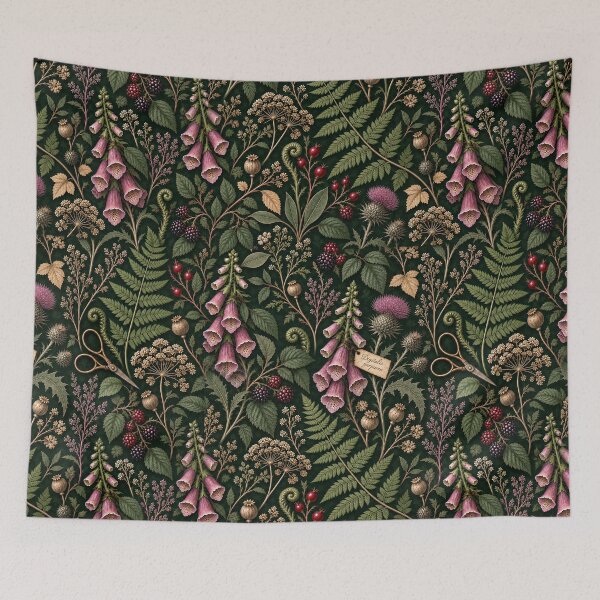 Item preview, Dark Academia - Midnight Herbarium with Foxglove and Fern designed and sold by Lichtisign.
