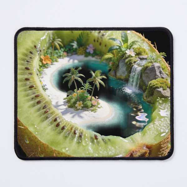 Item preview, Kiwi Island Paradise - Surreal Tropical Waterfall Fruit Art designed and sold by OksArtStudio.