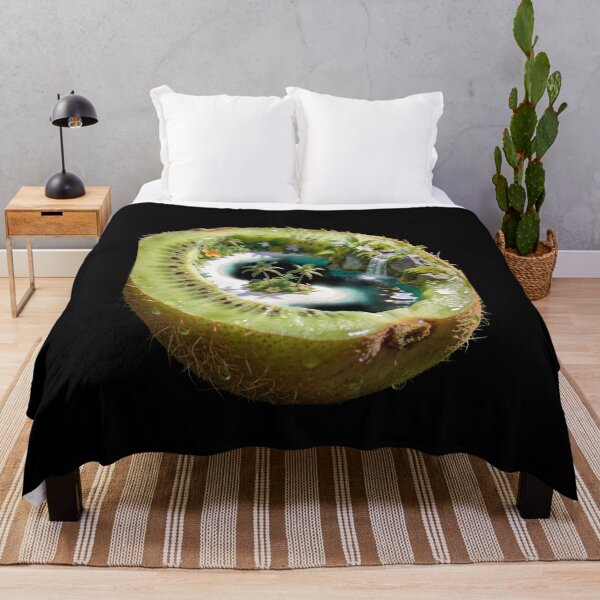 Item preview, Kiwi Island Paradise - Surreal Tropical Waterfall Fruit Art designed and sold by OksArtStudio.