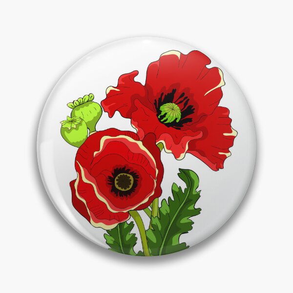 Item preview, Blooming Red Poppy Flower and Sprout Botanical Illustration designed and sold by OrPolly.