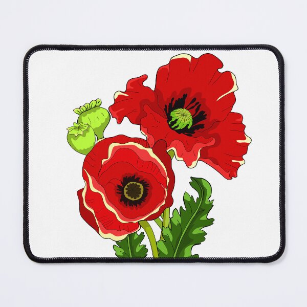 Item preview, Blooming Red Poppy Flower and Sprout Botanical Illustration designed and sold by OrPolly.