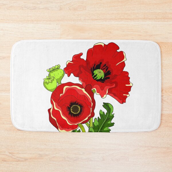 Item preview, Blooming Red Poppy Flower and Sprout Botanical Illustration designed and sold by OrPolly.