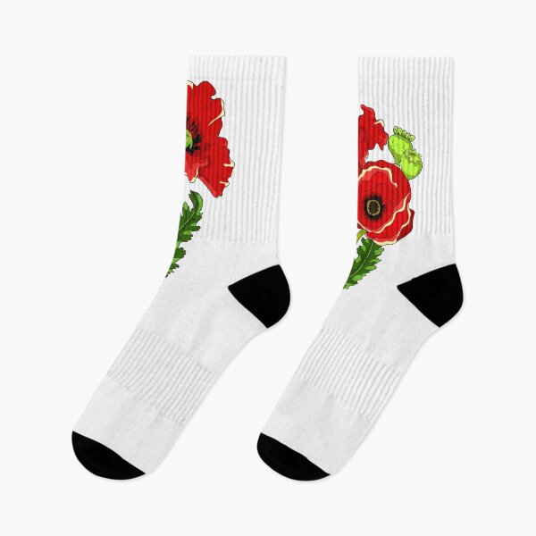 Item preview, Blooming Red Poppy Flower and Sprout Botanical Illustration designed and sold by OrPolly.