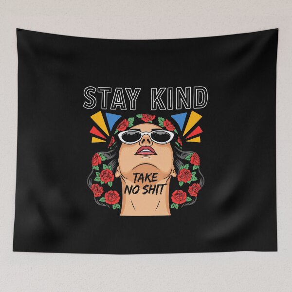 Item preview, Stay Kind Take No Shit Pop Art Retro Woman designed and sold by Enea Kelo.