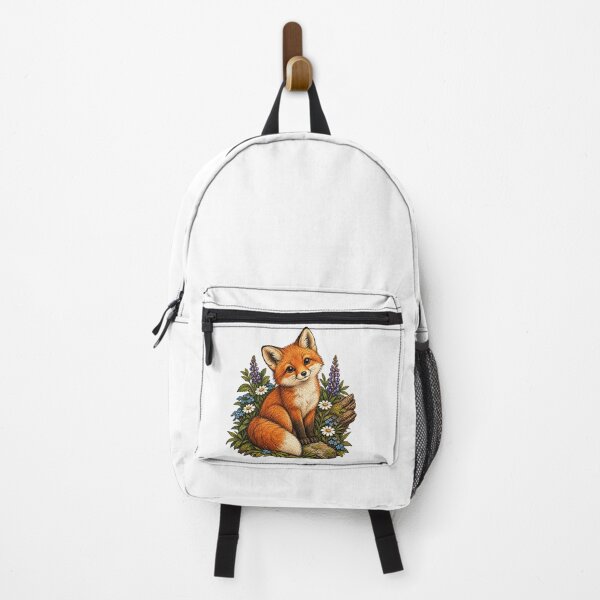 Item preview, Cute Fox Kit Wildflower Vintage Woodland Illustration designed and sold by lovepower.