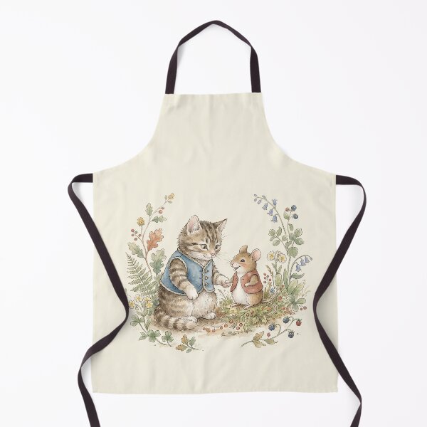 Item preview, Vintage Watercolor Cat and Mouse Friendship - Classic Storybook Art designed and sold by Pasteltone.