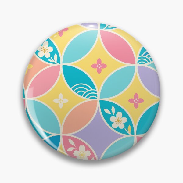 Item preview, Japanese Cherry Blossom Pattern with Colorful Circles designed and sold by JapaneseWagaraStudio.