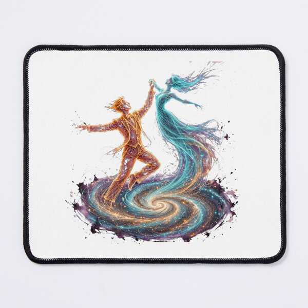 Item preview, Cosmic Ballroom Dance Glowing Wireframe Couple Dancing Sci-Fi Art designed and sold by One City Two Children Studio.