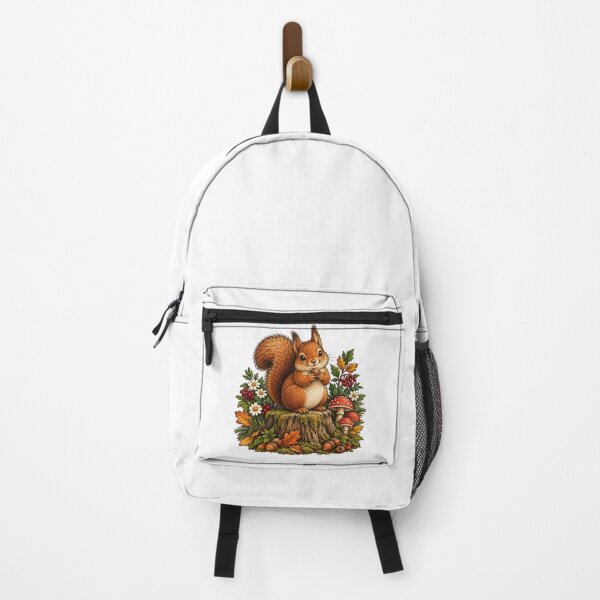 Item preview, Cute Squirrel with Hazelnut Vintage Autumn Woodland Illustration designed and sold by lovepower.