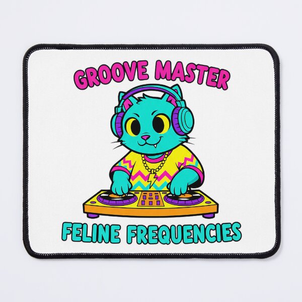 Item preview, Groove Master Feline Frequencies Funny DJ Cat Sticker designed and sold by cannsuh.