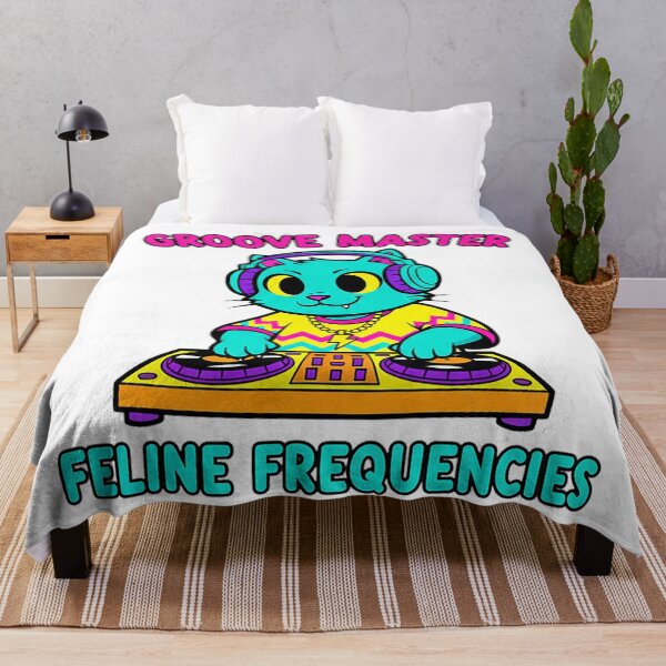 Item preview, Groove Master Feline Frequencies Funny DJ Cat Sticker designed and sold by cannsuh.