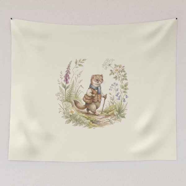 Item preview, Vintage Watercolor Weasel Adventure - Classic Storybook Art designed and sold by Pasteltone.