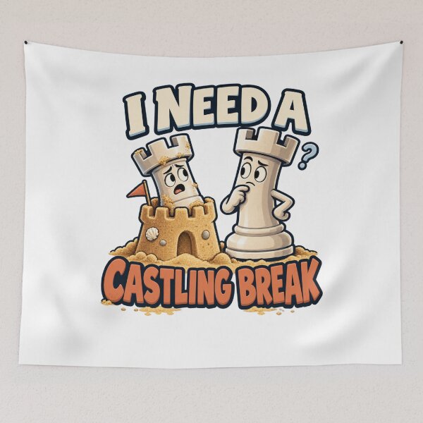 Item preview, I Need a Castling Break - Funny Chess Rooks designed and sold by Good Mood Foundry.