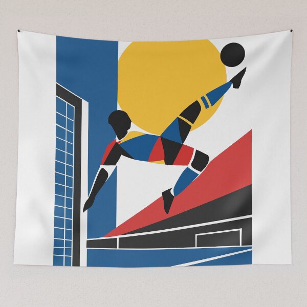 Item preview, Bicycle Kick Football Art Print, Bauhaus Soccer Poster, Geometric Football Art, Mid Century Sports Decor, Soccer Lover Gift designed and sold by Studio pod Burom.