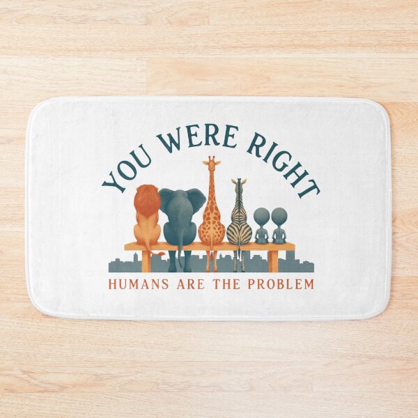 Item preview, Humans Are The Problem Aliens Animals Funny Art designed and sold by cabana.space.