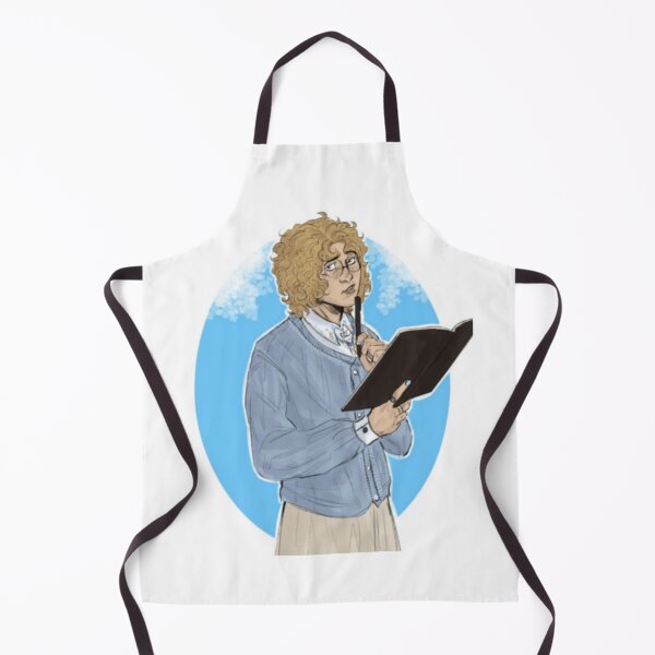 Item preview, Thoughtful Writer with Notebook Curly Hair Light Blue designed and sold by EnidHolmes.