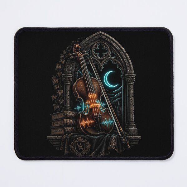 Item preview, Gothic Steampunk Neon Violin Dark Academia Window designed and sold by LazyDayzCo.