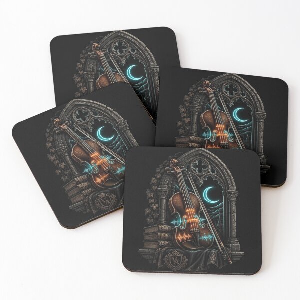 Item preview, Gothic Steampunk Neon Violin Dark Academia Window designed and sold by LazyDayzCo.