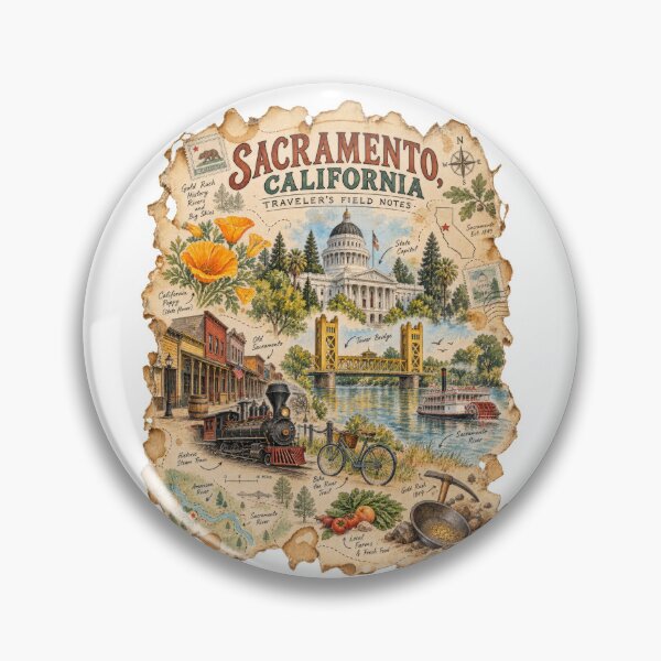 Item preview, Sacramento California Traveler’s Field Notes – Vintage Travel Journal designed and sold by Russell Thorne.