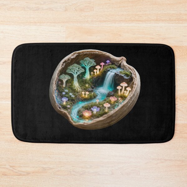 Item preview, Walnut Forest - Surreal Glowing Miniature Waterfall Art designed and sold by OksArtStudio.