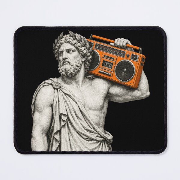 Item preview, Greek God with Boombox designed and sold by Motel Mirage.