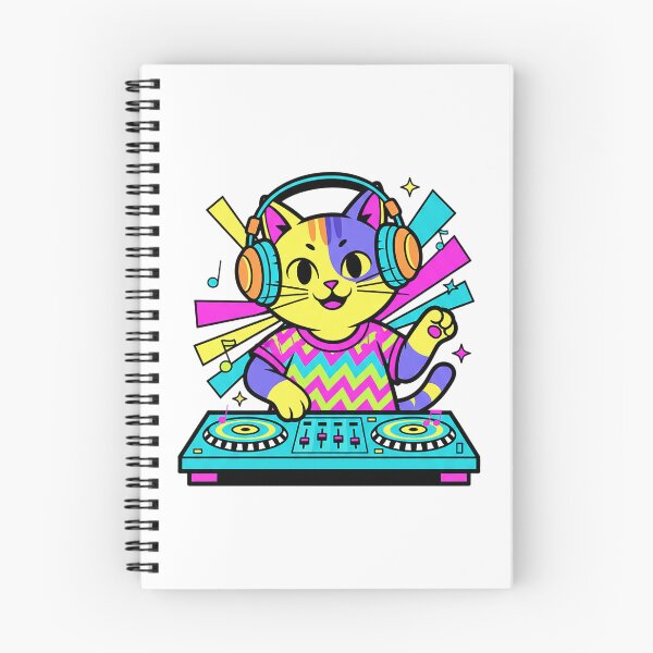 Item preview, Neon DJ Cat Colorful Music Vibes Sticker designed and sold by cannsuh.